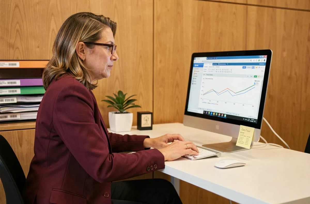 Comptable du cabinet Chapuis Comptabilité travaillant sur un logiciel de comptabilité