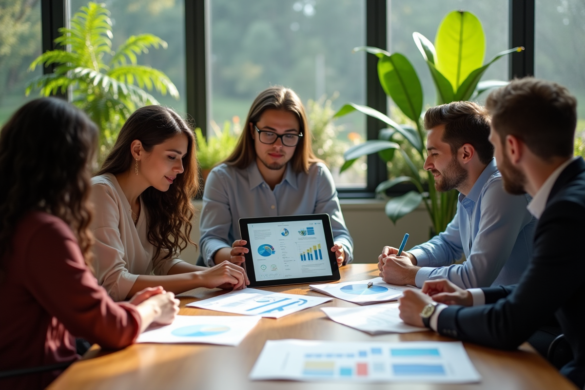 Groupe de collègues collaborant autour d