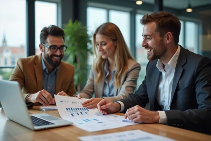Equipe SEO en r&eacute;union dans un bureau moderne &agrave; Rennes