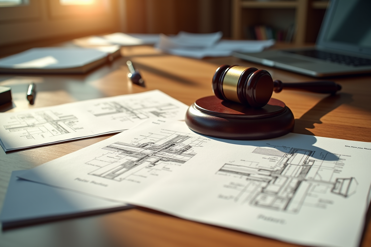 Espace de travail avec croquis et documents de brevet