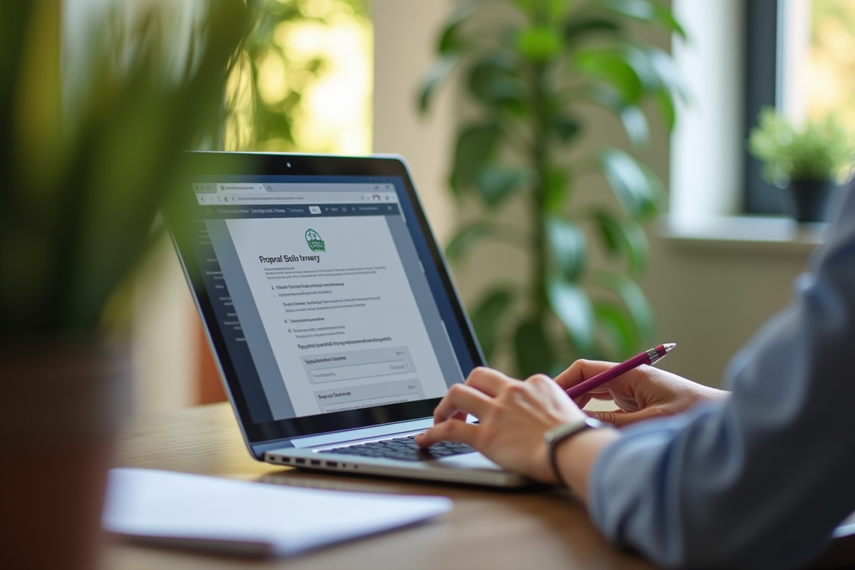 Personne remplissant des formulaires de privacy en ligne à la maison