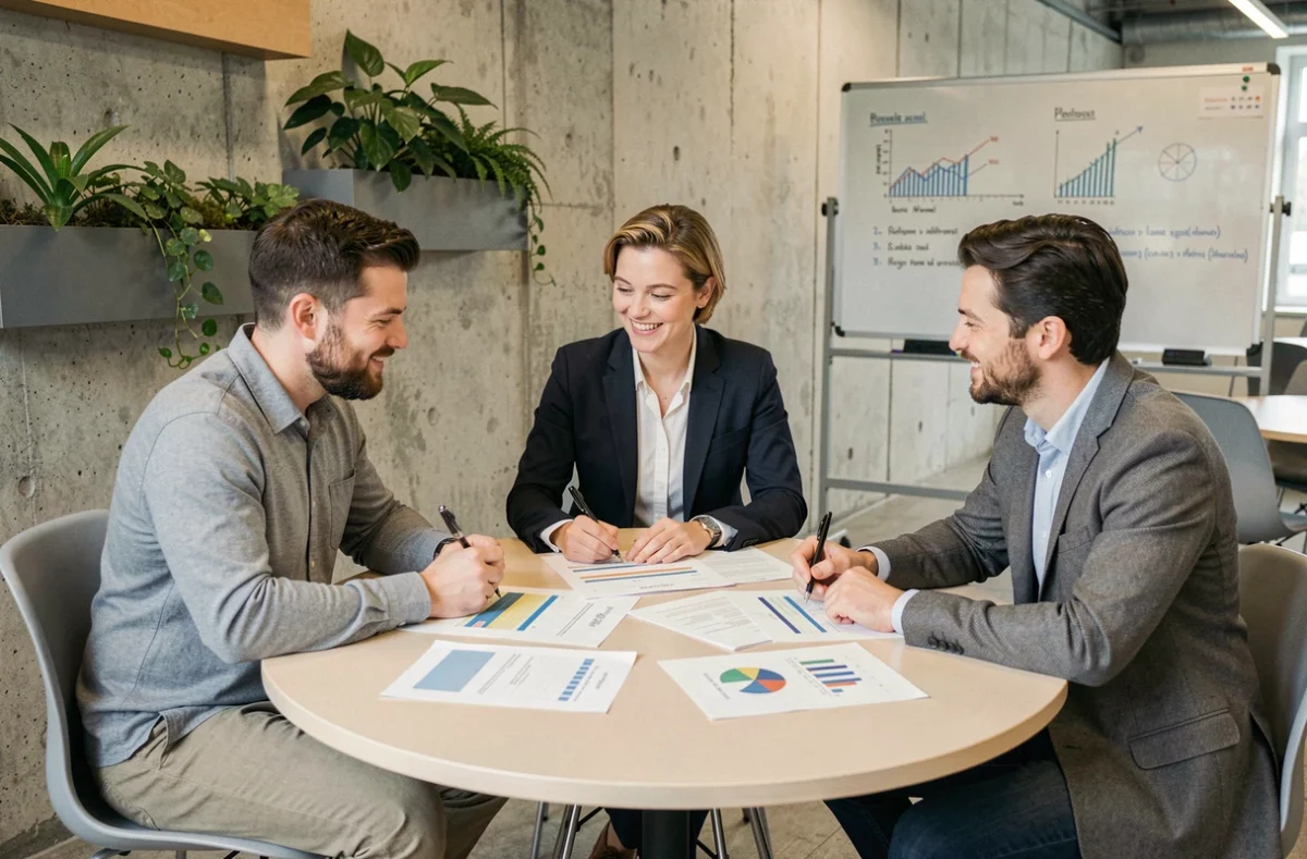 Professionnels alsaciens en réunion dans un espace de coworking à Mulhouse