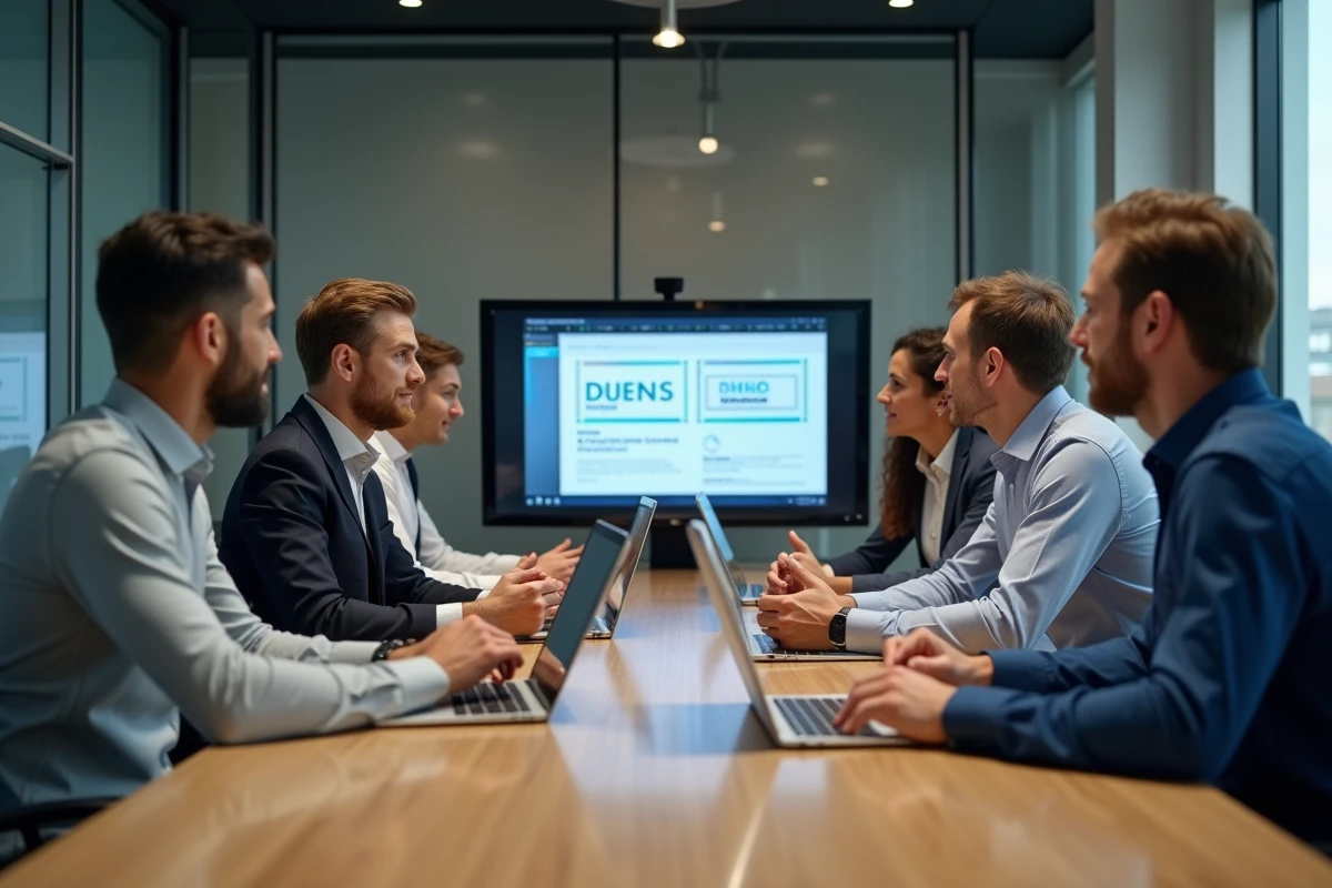 Groupe de professionnels discutant d