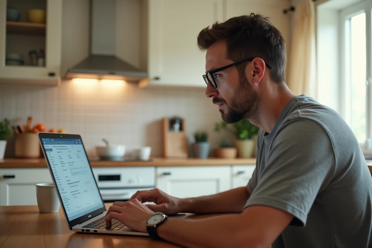 Homme consultant le suivi de colis en ligne pour un envoi retourné à l'expéditeur depuis le hub Lieusaint