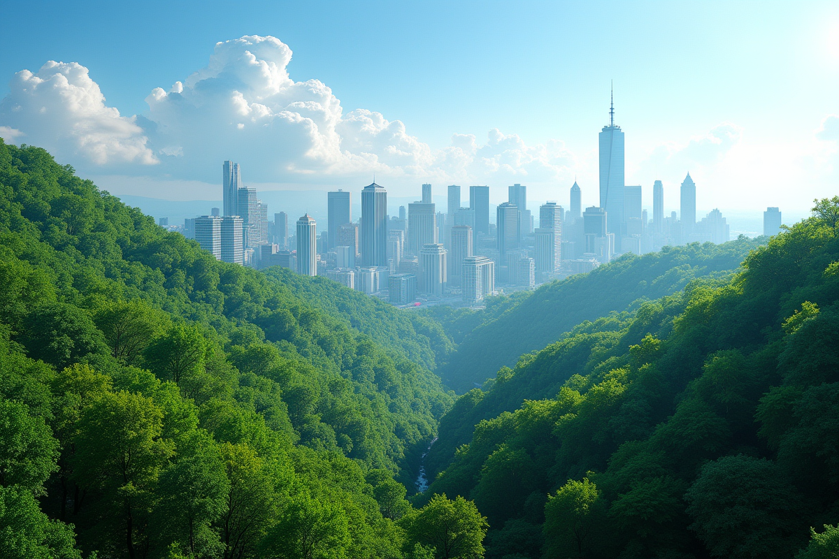 Ville et forêt fusionnent dans un paysage durable